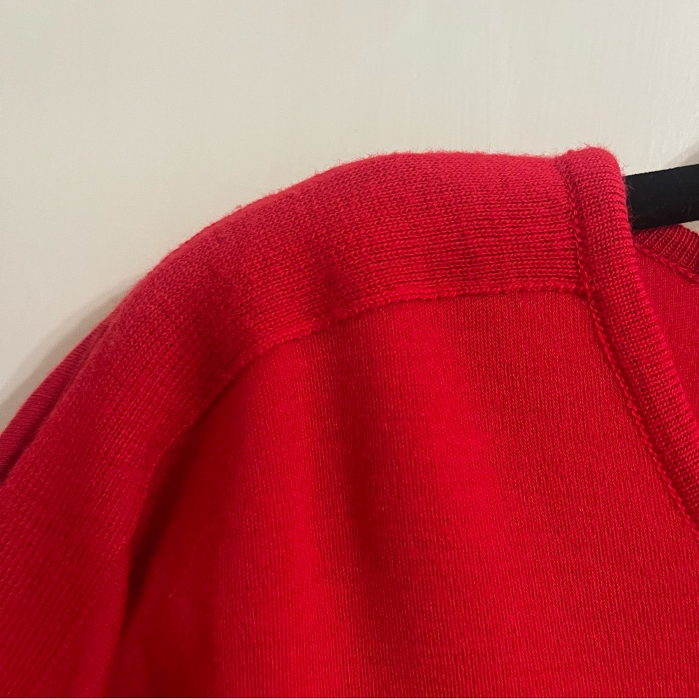 Liz Claiborne Vintage Red Long Sleeve Dress with Button Accents & Shoulder Pads - Picture 6 of 10